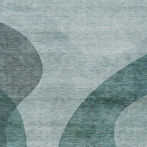 HomeRoots 5' Green and Sage Abstract Washable Area Rug - Durable Indoor/Outdoor Accent for Modern Spaces 5' X 8' 580293