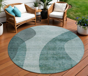 Homeroots 3' Beige And Chocolate Abstract Washable Area Rug – Perfect For Indoor And Outdoor Spaces! 8' Round Polyester 580294