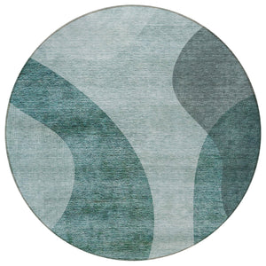 Homeroots 3' Beige And Chocolate Abstract Washable Area Rug – Perfect For Indoor And Outdoor Spaces! 8' Round Polyester 580294