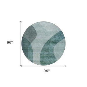 Homeroots 3' Beige And Chocolate Abstract Washable Area Rug – Perfect For Indoor And Outdoor Spaces! 8' Round Polyester 580294