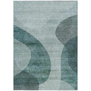 HomeRoots 9' Contemporary Green and Sage Abstract Area Rug - Washable, Durable, Perfect for Indoor & Outdoor Spaces 9' X 12' 580296