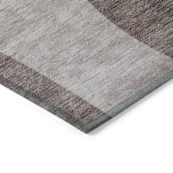 Homeroots 3' Beige And Chocolate Abstract Washable Area Rug – Perfect For Indoor And Outdoor Spaces! 5' X 8' Polyester 580299