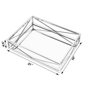 Cosgrove Rectangle Metal Serving Tray 5803016 Silver Butler Specialty