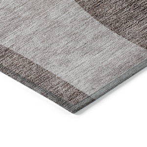 Homeroots 3' Beige And Chocolate Abstract Washable Area Rug – Perfect For Indoor And Outdoor Spaces! 10' X 14' Polyester 580303