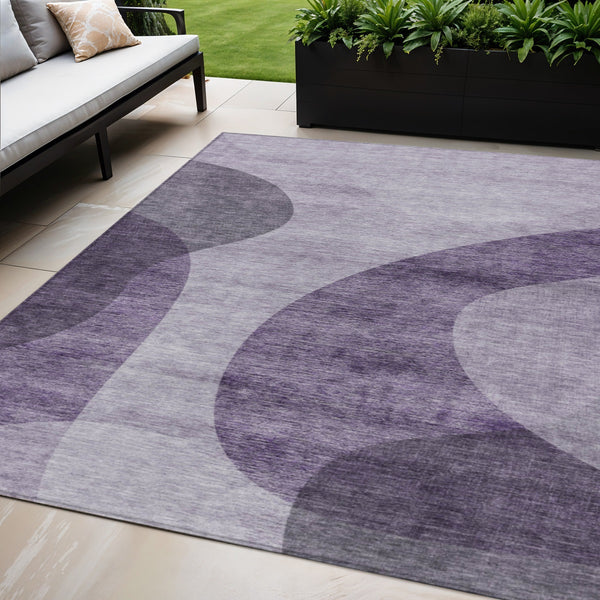 Homeroots 3' Beige And Chocolate Abstract Washable Area Rug – Perfect For Indoor And Outdoor Spaces! 5' X 8' Polyester 580305