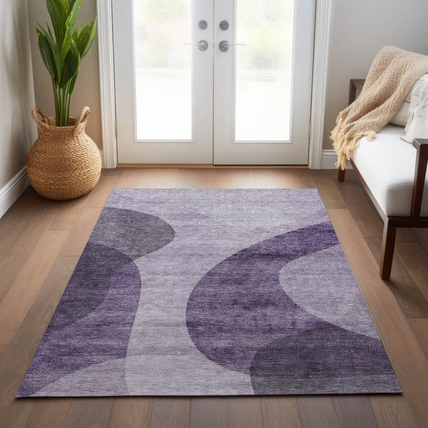 Homeroots 3' Beige And Chocolate Abstract Washable Area Rug – Perfect For Indoor And Outdoor Spaces! 5' X 8' Polyester 580305