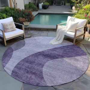 Homeroots 3' Beige And Chocolate Abstract Washable Area Rug – Perfect For Indoor And Outdoor Spaces! 8' Round Polyester 580306