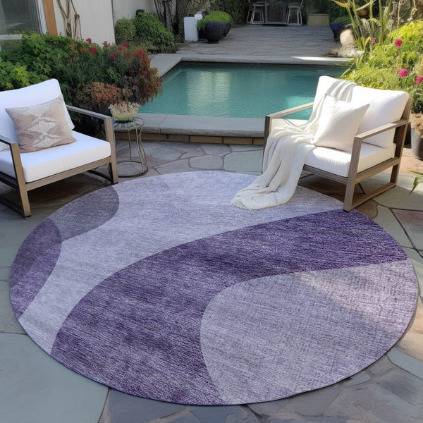 Homeroots 3' Beige And Chocolate Abstract Washable Area Rug – Perfect For Indoor And Outdoor Spaces! 8' Round Polyester 580306