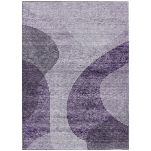 HomeRoots 5' Abstract Purple Lavender and Eggplant Area Rug - Stylish, Durable, Washable for Indoor/Outdoor Use 8' X 10' 580307