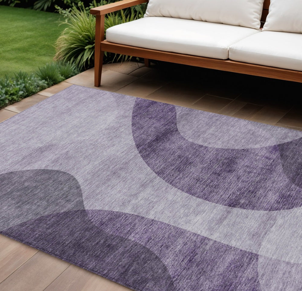HomeRoots 9' Abstract Purple and Lavender Area Rug - Stylish, Stain-Resistant Design for Indoor & Outdoor Use 9' X 12' 580308
