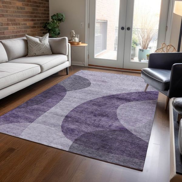 Homeroots 3' Beige And Chocolate Abstract Washable Area Rug – Perfect For Indoor And Outdoor Spaces! 9' X 12' Polyester 580308