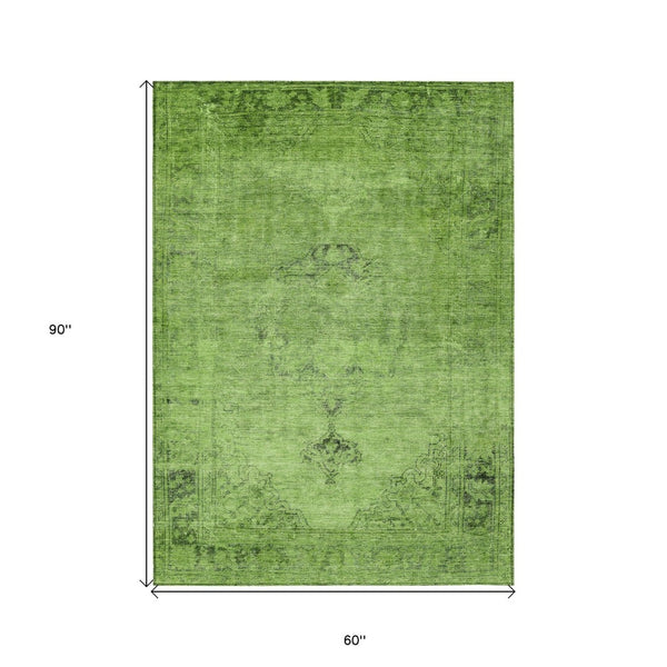 HomeRoots 5' Timeless Oriental Style Washable Area Rug for Indoor and Outdoor Use - Durable, Easy Care Design 5' X 8' 580317