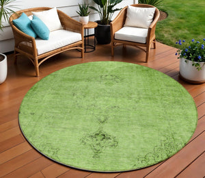 HomeRoots 5' Timeless Oriental Style Washable Area Rug for Indoor and Outdoor Use - Durable, Easy Care Design 8' Round 580318