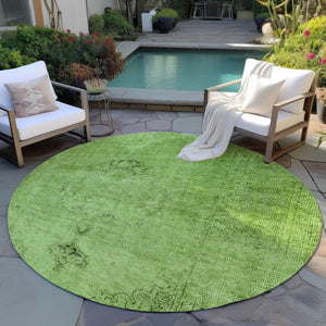 HomeRoots 5' Timeless Oriental Style Washable Area Rug for Indoor and Outdoor Use - Durable, Easy Care Design 8' Round 580318