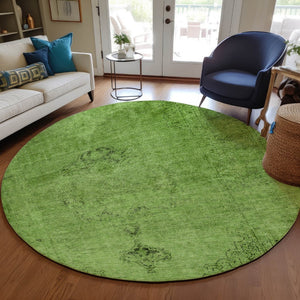HomeRoots 5' Timeless Oriental Style Washable Area Rug for Indoor and Outdoor Use - Durable, Easy Care Design 8' Round 580318