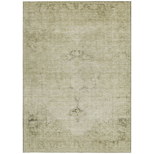 HomeRoots 5' Timeless Beige and Brown Oriental Washable Area Rug for Indoor and Outdoor Versatile Use 5' X 8' 580323
