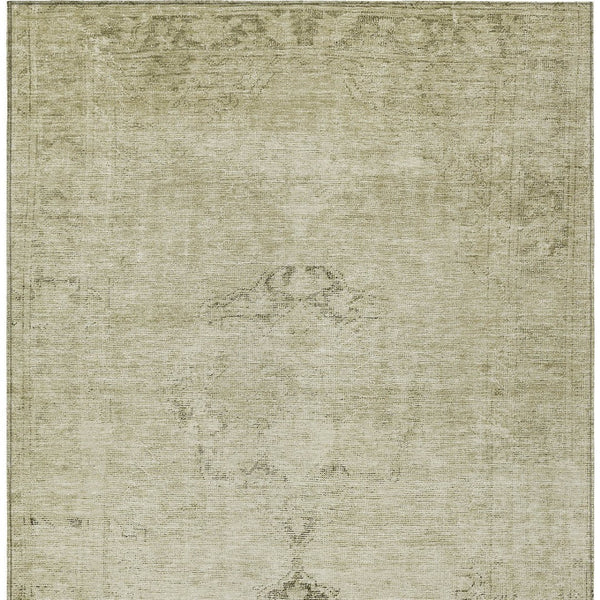 HomeRoots 5' Timeless Beige and Brown Oriental Washable Area Rug for Indoor and Outdoor Versatile Use 5' X 8' 580323
