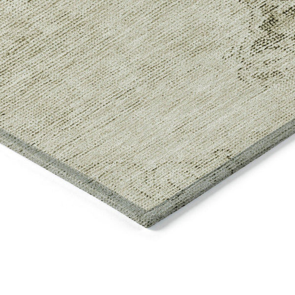 HomeRoots 5' Timeless Beige and Brown Oriental Washable Area Rug for Indoor and Outdoor Versatile Use 8' X 10' 580325