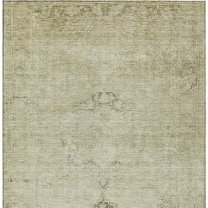 HomeRoots 5' Timeless Beige and Brown Oriental Washable Area Rug for Indoor and Outdoor Versatile Use 8' X 10' 580325