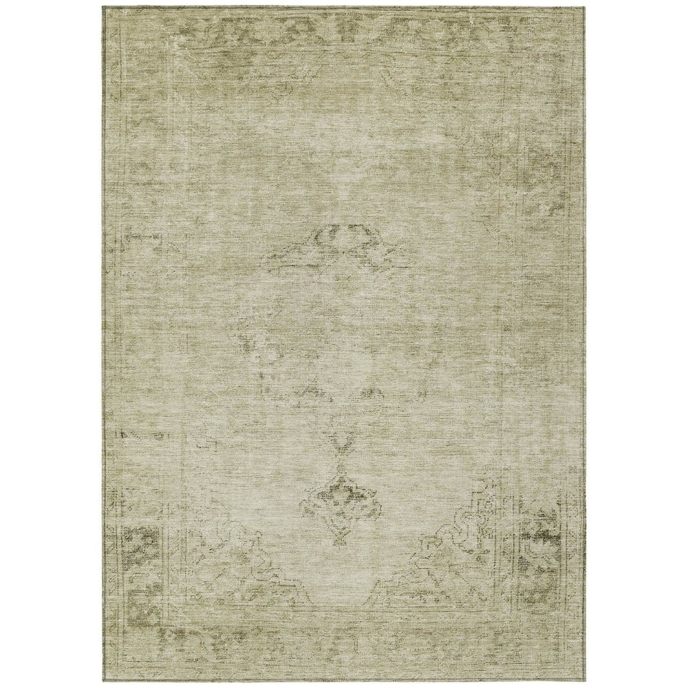 HomeRoots 9' Beige Taupe and Brown Oriental Washable Area Rug for Indoor and Outdoor Elegance and Durability 9' X 12' 580326
