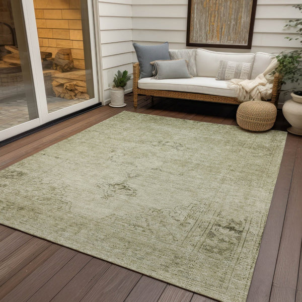 HomeRoots 9' Beige Taupe and Brown Oriental Washable Area Rug for Indoor and Outdoor Elegance and Durability 9' X 12' 580326