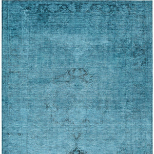 HomeRoots 5' Denim Blue and Navy Oriental Area Rug - Durable, Washable Design for Indoor and Outdoor Spaces 8' X 10' 580331