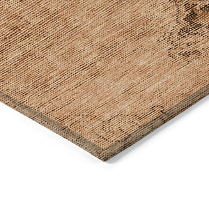 HomeRoots 5' Classic Oriental Area Rug in Copper Orange & Brown | Durable, Washable for Indoor & Outdoor Use 5' X 8' 580335
