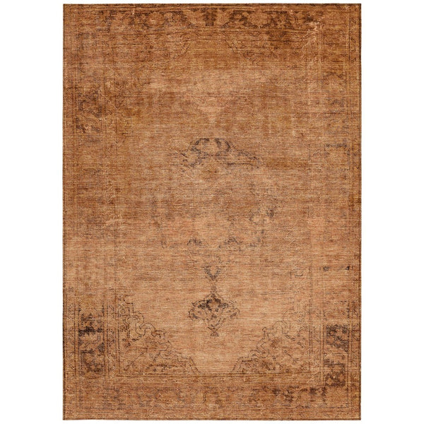 HomeRoots 5' Classic Oriental Area Rug in Copper Orange & Brown | Durable, Washable for Indoor & Outdoor Use 10' X 14' 580339