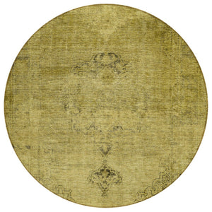 HomeRoots 5' Elevate Your Space with a Durable Gold Brown Oriental Washable Area Rug for Indoor & Outdoor Use 8' Round 580342