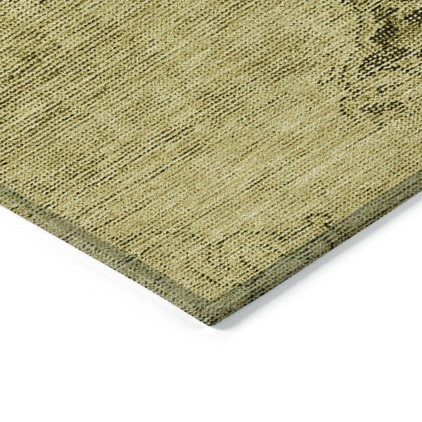 HomeRoots 5' Elevate Your Space with a Durable Gold Brown Oriental Washable Area Rug for Indoor & Outdoor Use 8' X 10' 580343