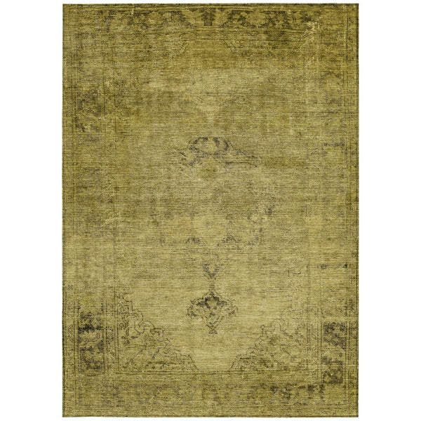 HomeRoots 5' Elevate Your Space with a Durable Gold Brown Oriental Washable Area Rug for Indoor & Outdoor Use 8' X 10' 580343