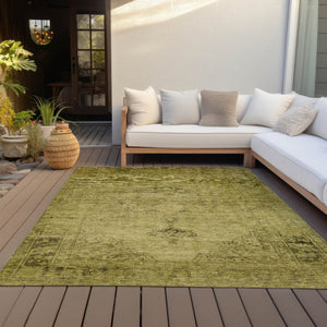 HomeRoots 9' Elegant Gold Brown Wheat Oriental Area Rug – Washable Indoor Outdoor Design for High Traffic Areas 9' X 12' 580344