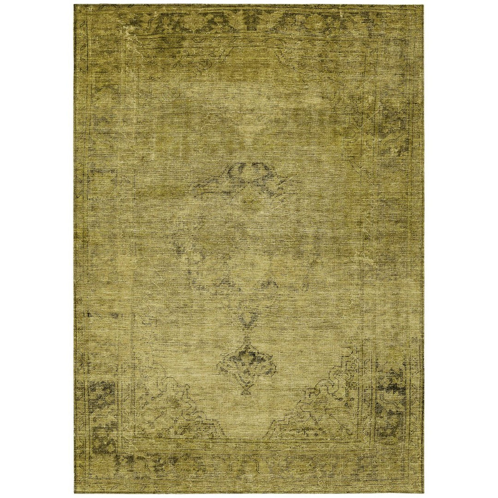 HomeRoots 9' Elegant Gold Brown Wheat Oriental Area Rug – Washable Indoor Outdoor Design for High Traffic Areas 9' X 12' 580344