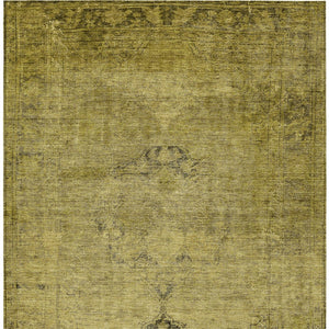 HomeRoots 5' Elevate Your Space with a Durable Gold Brown Oriental Washable Area Rug for Indoor & Outdoor Use 10' X 14' 580345