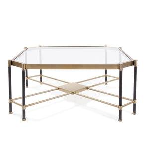 Howard Elliott Graham Stylish Brushed Brass Coffee Table With Matte Black Legs - Elevate Your Living Space Elegantly Gold Stainless Steel 58035-howard-elliott