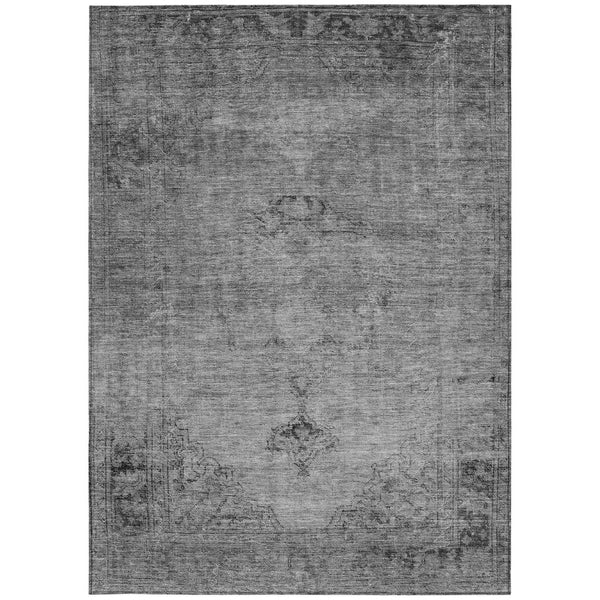 HomeRoots 9' Oriental Area Rug - Stylish Gray, Silver & Charcoal Design for Indoor & Outdoor Durability 9' X 12' 580350
