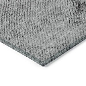 HomeRoots 9' Oriental Area Rug - Stylish Gray, Silver & Charcoal Design for Indoor & Outdoor Durability 9' X 12' 580350