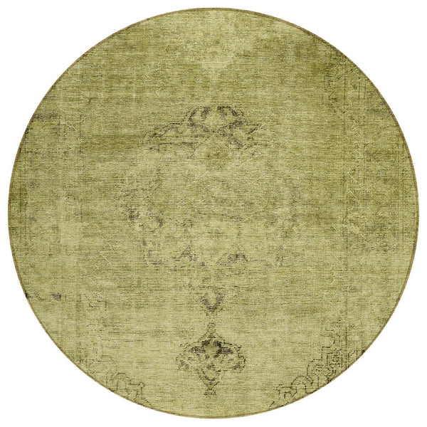 HomeRoots 5' Elegant Khaki Brown and Taupe Oriental Washable Area Rug for Indoor and Outdoor Use 8' Round 580354