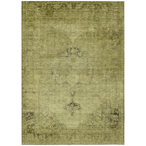 HomeRoots 5' Elegant Khaki Brown and Taupe Oriental Washable Area Rug for Indoor and Outdoor Use 8' X 10' 580355