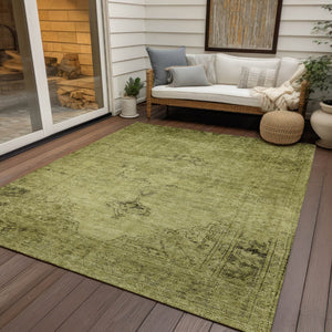 HomeRoots 9' Timeless Khaki Brown and Taupe Oriental Area Rug - Durable, Washable, Indoor/Outdoor Elegance 9' X 12' 580356