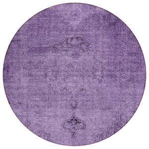 HomeRoots 5' Stylish Purple Eggplant and Lavender Oriental Rug – Durable, Washable for Indoor & Outdoor Use 8' Round 580360