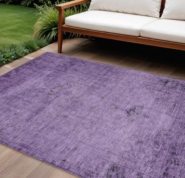 HomeRoots 9' Elegant Purple Eggplant and Lavender Oriental Area Rug - Durable, Washable, Indoor/Outdoor Style 9' X 12' 580362