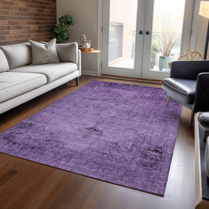 HomeRoots 9' Elegant Purple Eggplant and Lavender Oriental Area Rug - Durable, Washable, Indoor/Outdoor Style 9' X 12' 580362