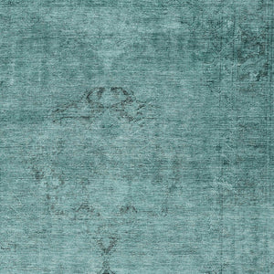 HomeRoots 5' Indoor Outdoor Teal Blue Turquoise Charcoal Oriental Area Rug - Stylish, Washable, Durable Design 5' X 8' 580365