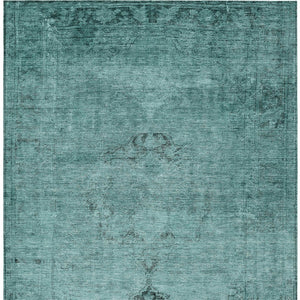 HomeRoots 5' Indoor Outdoor Teal Blue Turquoise Charcoal Oriental Area Rug - Stylish, Washable, Durable Design 8' X 10' 580367