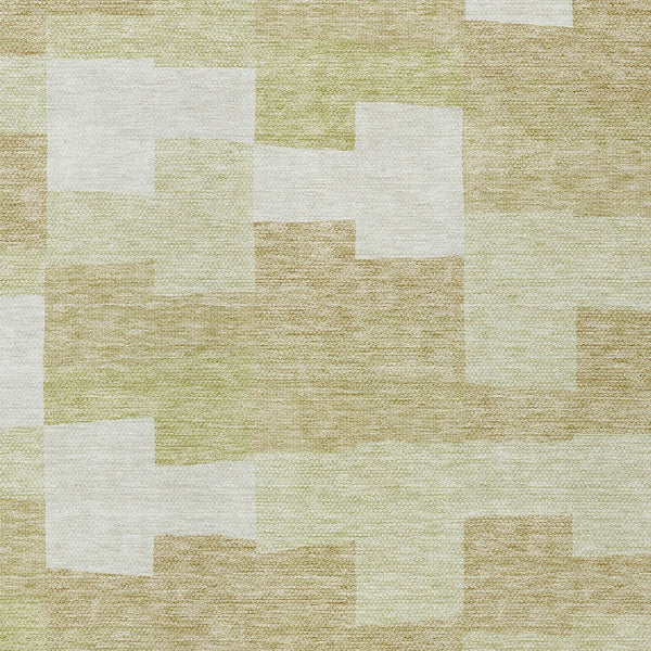 Homeroots 3' Stylish Beige Ivory And Brown Geometric Washable Area Rug For Indoor Outdoor Spaces 10' X 14' Polyester 580375