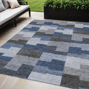 Homeroots 3' Stylish Beige Ivory And Brown Geometric Washable Area Rug For Indoor Outdoor Spaces 5' X 8' Polyester 580383