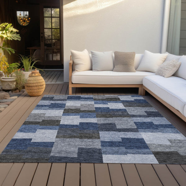 Homeroots 3' Stylish Beige Ivory And Brown Geometric Washable Area Rug For Indoor Outdoor Spaces 5' X 8' Polyester 580383
