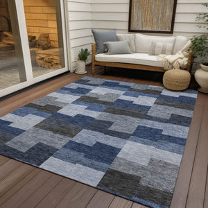 Homeroots 3' Stylish Beige Ivory And Brown Geometric Washable Area Rug For Indoor Outdoor Spaces 5' X 8' Polyester 580383