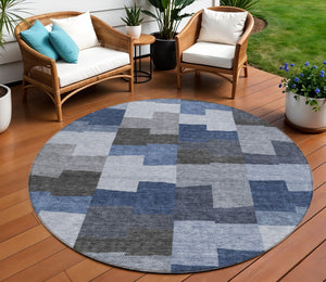 Homeroots 3' Stylish Beige Ivory And Brown Geometric Washable Area Rug For Indoor Outdoor Spaces 8' Round Polyester 580384